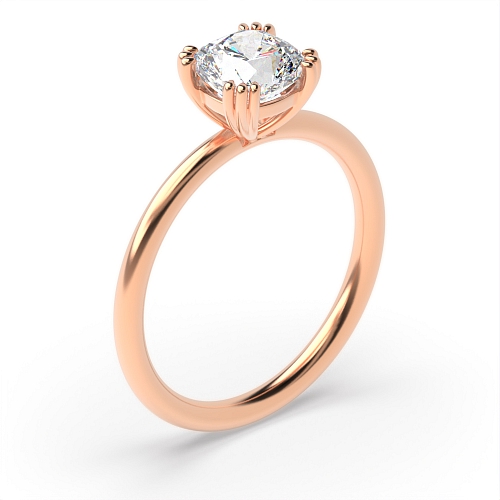 4 Prong Cushion Rose Gold Tri claws delicate Engagement Rings