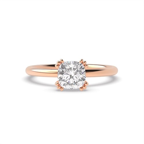 4 Prong Cushion Rose Gold Tri claws delicate Engagement Rings