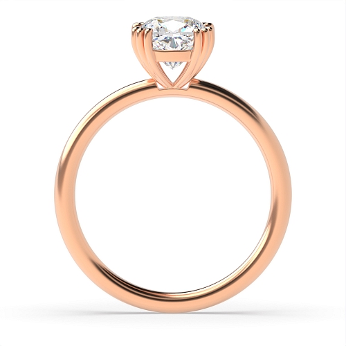 4 Prong Cushion Rose Gold Tri claws delicate Engagement Rings