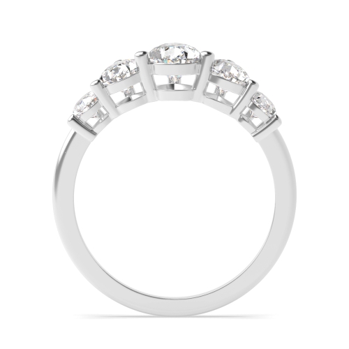 Prong Pear Graduating Five Stone Diamond Ring