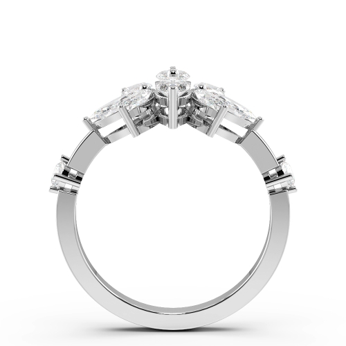 4 Prong Marquise Platinum Cluster Diamond Ring