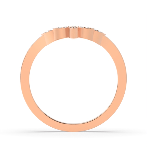 Pave Setting Round Rose Gold Wishbone marquise shaped Eternity Diamond Rings