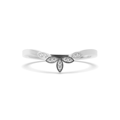 Pave Setting Round Wishbone marquise shaped Eternity Diamond Rings
