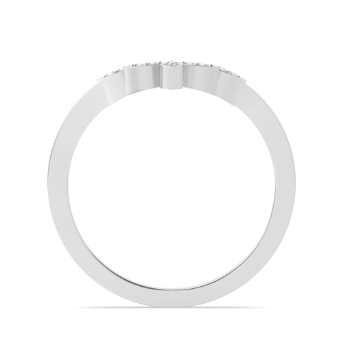 Pave Setting Round Wishbone marquise shaped Eternity Diamond Rings