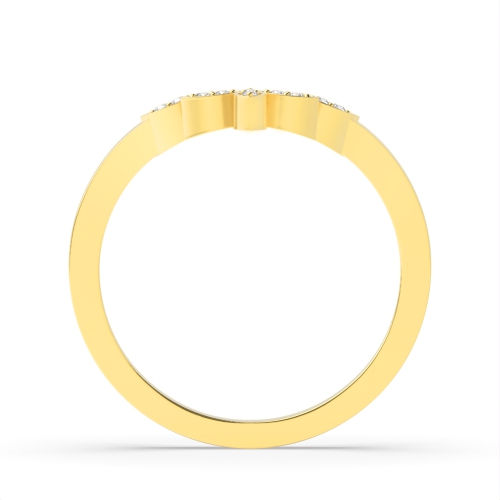 Pave Setting Round Yellow Gold Wishbone marquise shaped Eternity Diamond Rings
