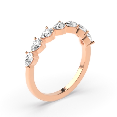 Pear Shape Single Rows Half Eternity Diamond Rings (3.3Mm)