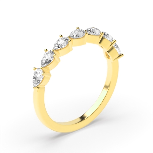 Pear Shape Single Rows Half Eternity Diamond Rings (3.3Mm)