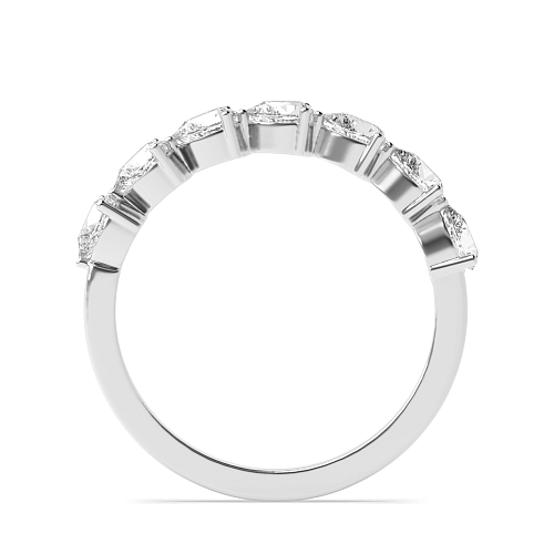 Prong Pear 7 stone Half Eternity Wedding Band