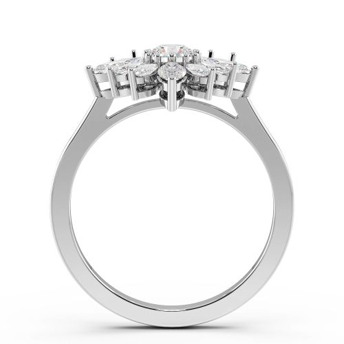 4 Prong Marquise/Round Flower Designer Diamond Ring