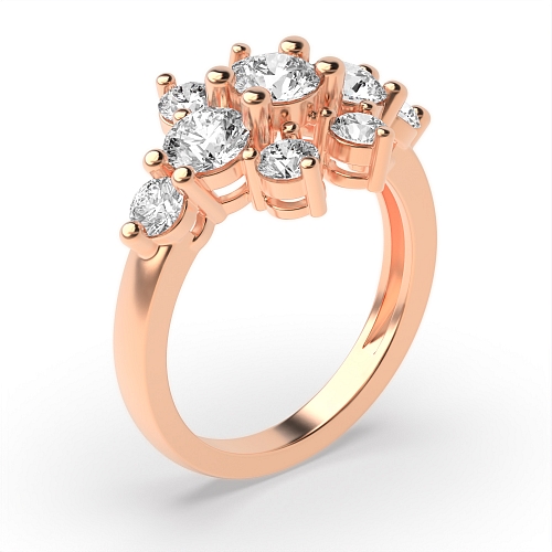 4 Prong Round Rose Gold Big Diamond Rings