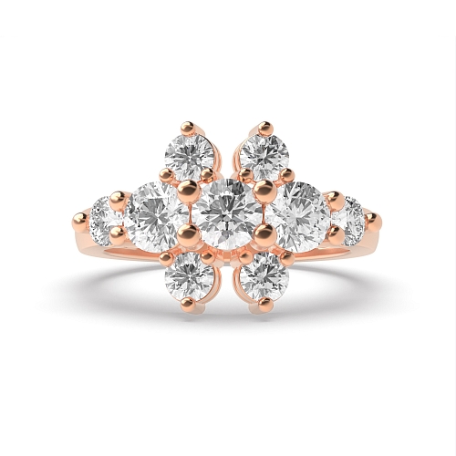 4 Prong Round Rose Gold Big Diamond Rings