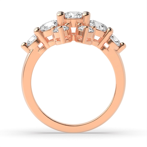 4 Prong Round Rose Gold Big Diamond Rings