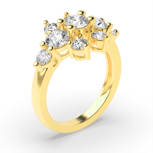 4 Prong Round Yellow Gold Big Diamond Rings