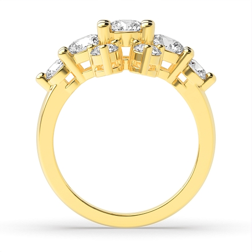 4 Prong Round Yellow Gold Big Diamond Rings