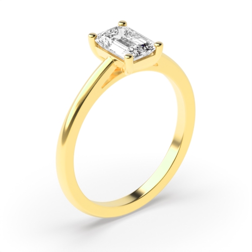 Buy Emerald Delicate Solitaire Diamond Engagement Ring - Abelini