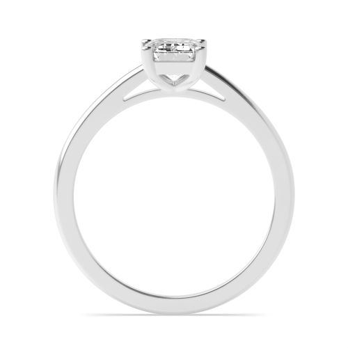 4 Prong Emerald Platinum Classic delicate band Engagement Rings