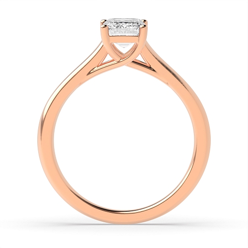 4 Prong Emerald Rose Gold Crossover Highset Engagement Rings