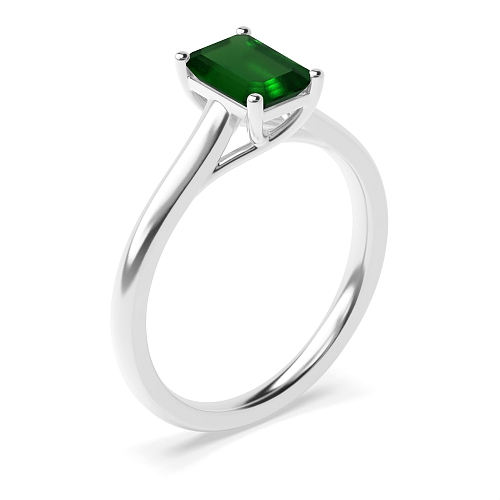 4 Prong Crossover Highset Emerald Engagement Rings