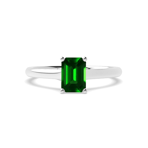 4 Prong Crossover Highset Emerald Engagement Rings