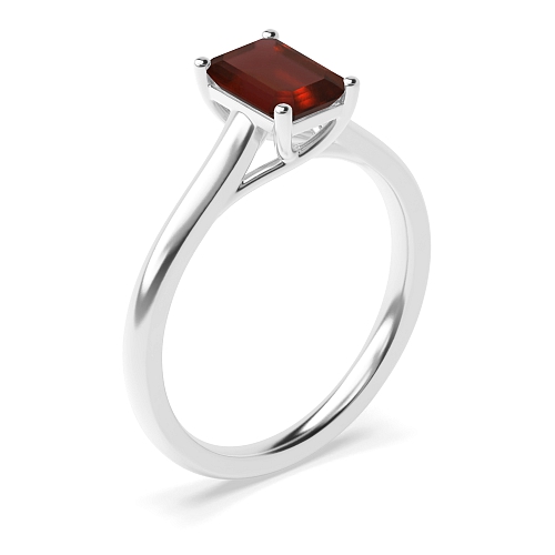 4 Prong Emerald Crossover Highset Garnet Engagement Rings