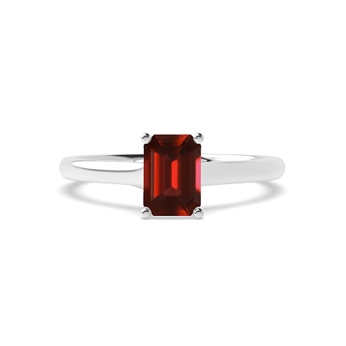 4 Prong Emerald Crossover Highset Garnet Engagement Rings