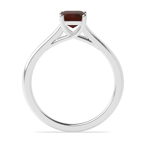 4 Prong Emerald Crossover Highset Garnet Engagement Rings