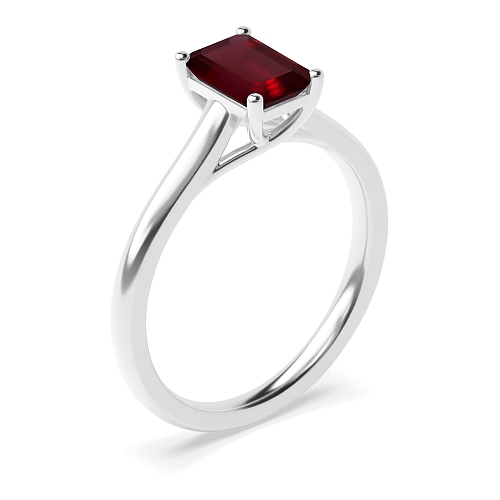 Emerald Crossover Highset Ruby Engagement Rings