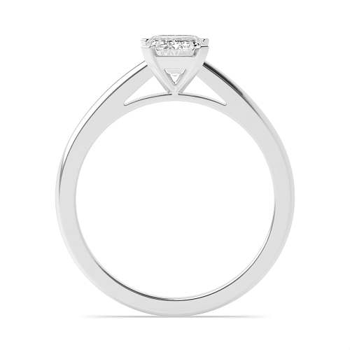 Emerald Platinum Square claws Engagement Rings