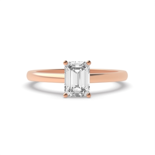 4 Prong Emerald Rose Gold Open Engagement Rings