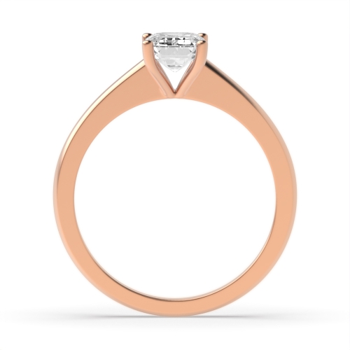 4 Prong Emerald Rose Gold Open Engagement Rings