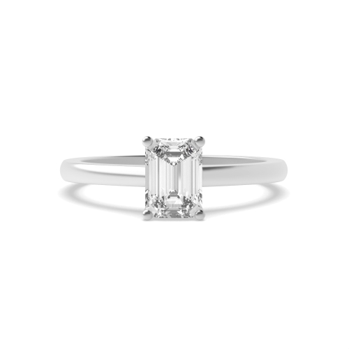 4 Prong Emerald Open Naturally Mined Diamond Engagement Rings