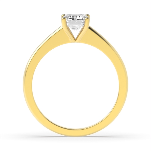 4 Prong Emerald Yellow Gold Open Engagement Rings