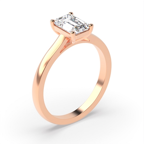 Emerald Rose Gold Raise shoulder Engagement Rings