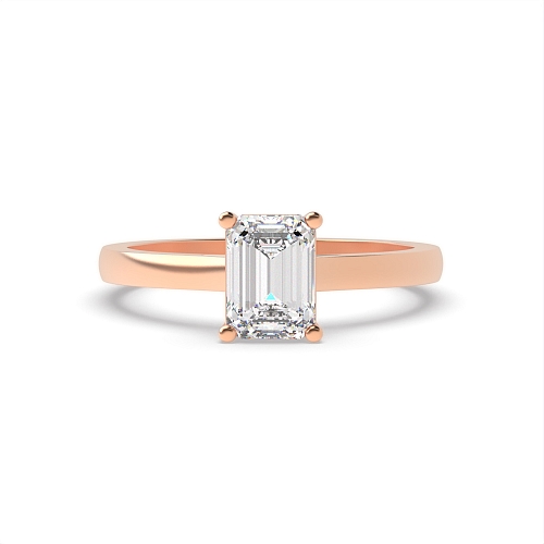 Emerald Rose Gold Raise shoulder Engagement Rings