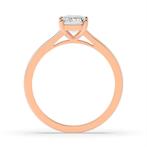 Emerald Rose Gold Raise shoulder Engagement Rings