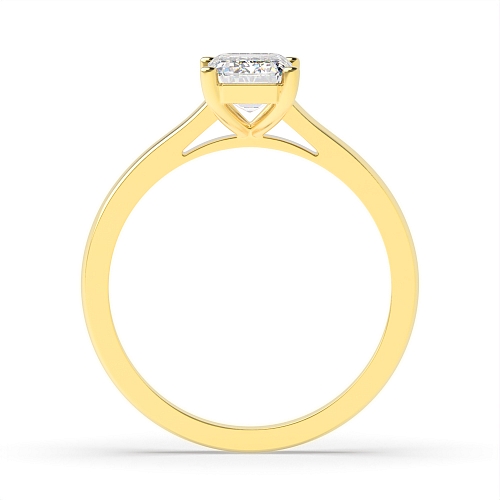 Emerald Yellow Gold Raise shoulder Engagement Rings
