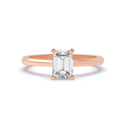 4 Prong Emerald Rose Gold Royalty Engagement Rings