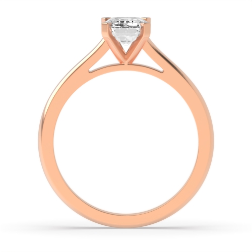 4 Prong Emerald Rose Gold Royalty Engagement Rings