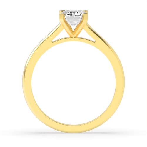 4 Prong Emerald Yellow Gold Royalty Engagement Rings