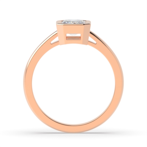 Bezel Setting Emerald Rose Gold Shoulder gallery Engagement Rings
