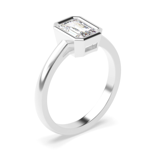 Bezel Setting Emerald Shoulder gallery Engagement Rings