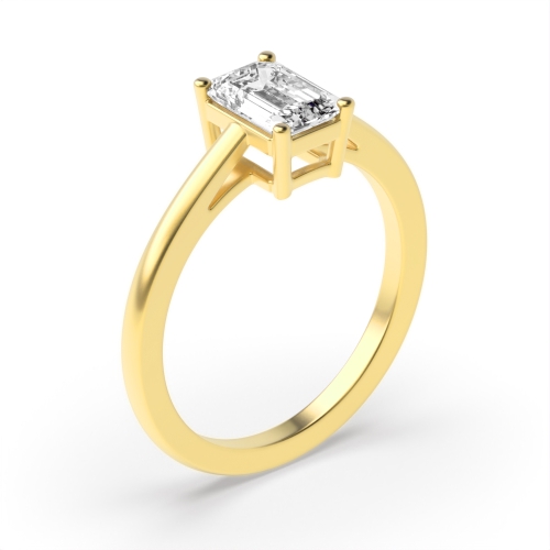 Buy Emerald High Set Solitaire Diamond Engagement Ring - Abelini