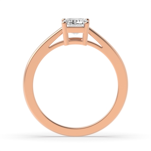 4 Prong Emerald Rose Gold High set Engagement Rings