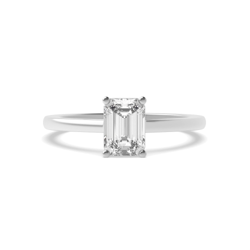 4 Prong Emerald High set Naturally Mined Diamond Engagement Rings