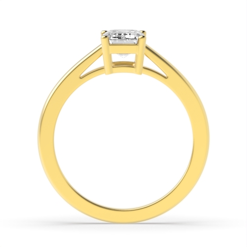 4 Prong Emerald Yellow Gold High set Engagement Rings