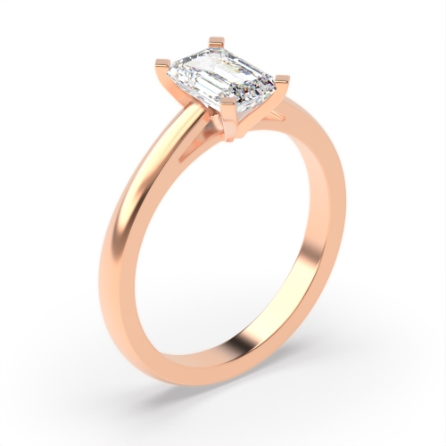 4 Prong Emerald Rose Gold Open set Engagement Rings