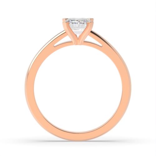 4 Prong Emerald Rose Gold Open set Engagement Rings