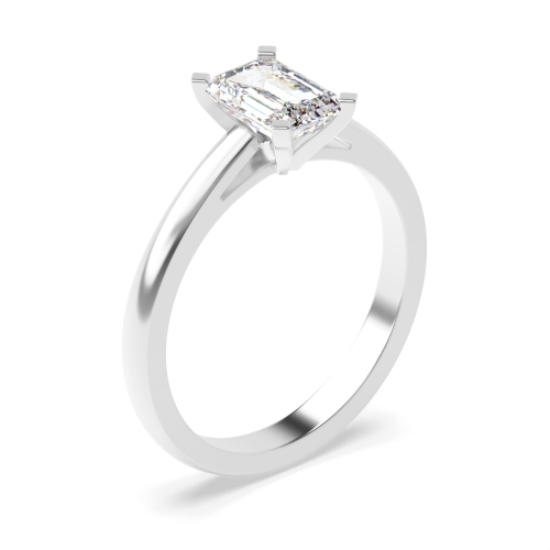 4 Prong Emerald Open set Naturally Mined Diamond Engagement Rings