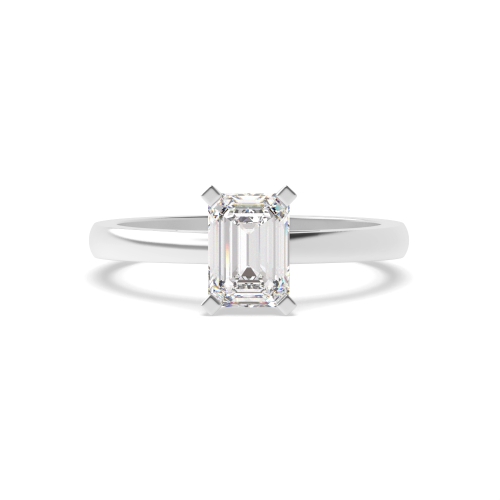 4 Prong Emerald Open set Naturally Mined Diamond Engagement Rings