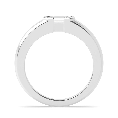 1 carat  Channel Setting Emerald Half bezel Engagement Rings